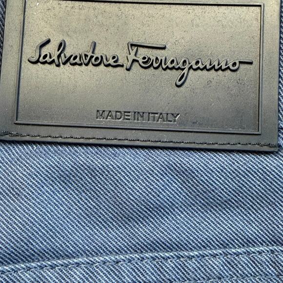 Salvatore Ferragamo Blue Straight Leg Pants Jeans Men's Size 56 US 38/40 - Picture 4 of 6